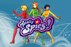 Totally Spies title screen for GameBoy Advance